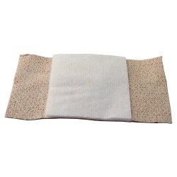 Elastic fabric bandage roll, 8 cm x 5 m (3.2 in x 16 ft), to cut as needed.