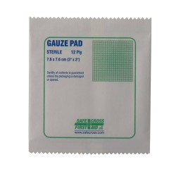 Sterile gauze pads, 3 x 3 in, 25/box.