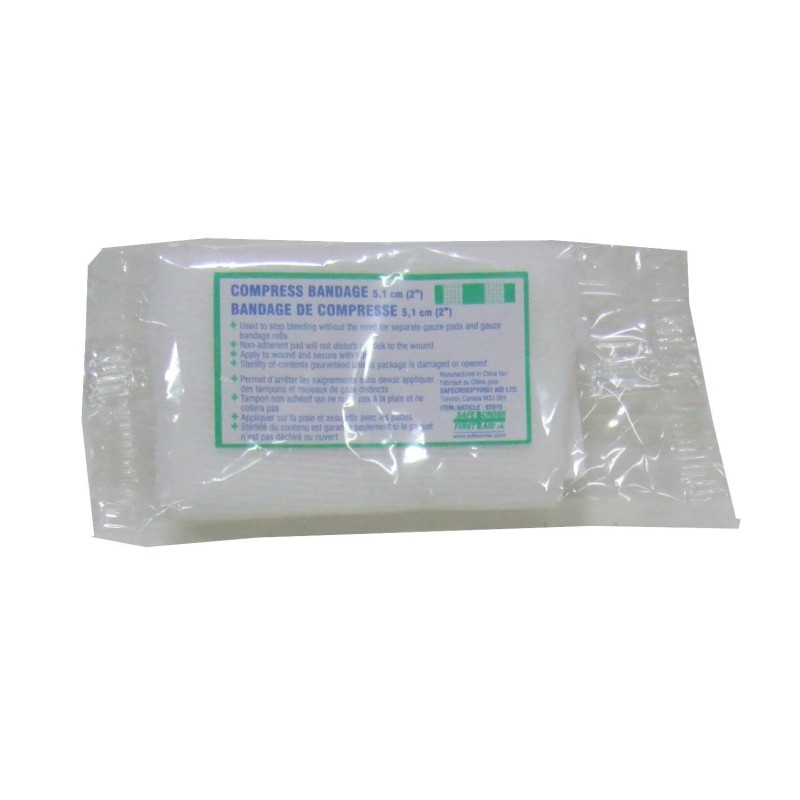 Sterile compress bandage, 2 x 2 in, sold individually.