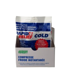 Compresse froide instantanée, sac dans une boîte de 4 x 6 po.