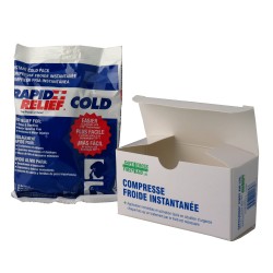 Instant cold pack in a boxed bag, 4 x 6 in.