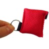 Disposable CPR facial shield with valve, in mini-pouch with key ring.