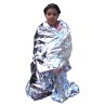 Weatherproof reflective mylar disposable emergency blanket, 204 x 140 cm (56 x 80 in).