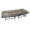 Folding bed cot with mattress and casters, 76 x 188 x 41 cm (30 x 74 x 16 in).