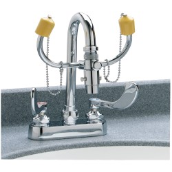 Faucet eyewash station for laboratories, certified ANSI Z358.1-2009.