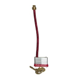 Circuit breaker switch padlock with flexi-cable that provides the flexibility to lock out in tight space.