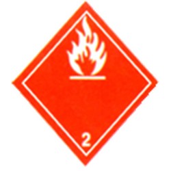 Gaz inflammable, classe 2, Étiquette autocollant 4 po X 4 po, rouleau de 500. Utiliser dans le cadre des procédures SIMDUT.