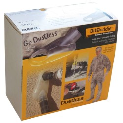 BitBuddie rubber dust shroud for drills with a hole saw 3.5 cm in diameter. Ideal for general construction and renovation work.