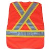 Fluorescent orange safety vest, adjustable M-XXL, CSA Z96 class 2, 100% polyester, 4 pockets.