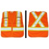 Fluorescent orange safety vest, adjustable M-XXL, CSA Z96 class 2, 100% polyester, 4 pockets.