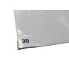 White tacky mat with 120 polyethylene disposable tacky sheets. Cleans shoe soles. 24"x 45”. 4 x 30 sheets.