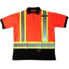 Polo  made of orange polyester, approved CSA Z96-09