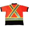 Chandail de signalisation orange de style Polo, CSA Z96-09, classe 2 niveau 2