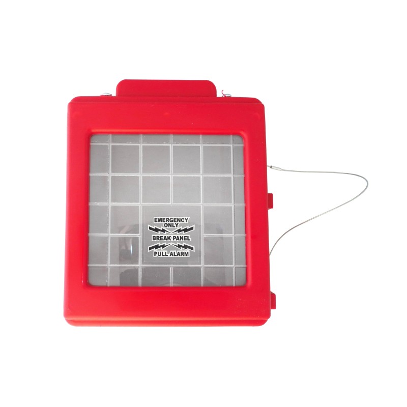 CATO™ red HDPE manual pull station cover with acrylic window, for flush-mounted pull stations.