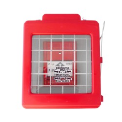 CATO™ red HDPE manual pull station cover with acrylic window, for flush-mounted pull stations.