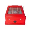 CATO™ red HDPE manual pull station cover with acrylic window, for flush-mounted pull stations.