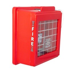 CATO™ red HDPE manual pull station cover with acrylic window, for flush-mounted pull stations.