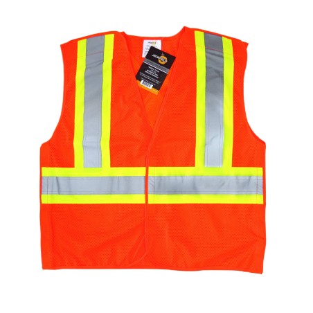 Fluorescent orange safety vest, CSA Z96 class 2, 100% polyester