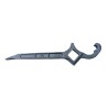 Combination spanner wrench key for fire hose and water valve, 1.5 to 3 inch