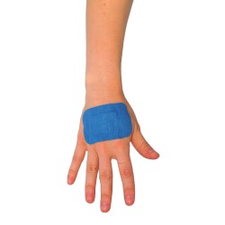 Blue fabric detectable bandages, 5 x 7.5 cm (2 x 3 in), 50/box.