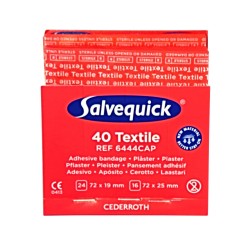 Refill 40 fabric adhesive bandages for "Salvequick" bandage distributor (PS120).
