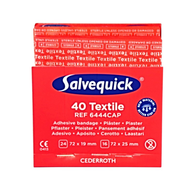 Recharge 40 pansements en tissu pour distributeur «Salvequick» (PS120).