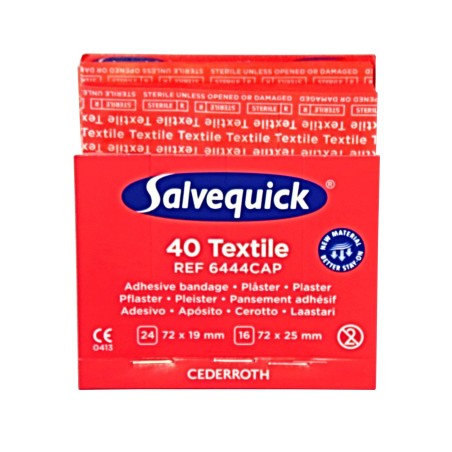 Refill 40 fabric adhesive bandages for "Salvequick" bandage distributor (PS120).