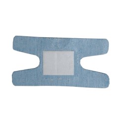 Blue fabric detectable bandages for knuckles, 3.8 x 7.5 cm (1.5 x 3 in), 50/box.