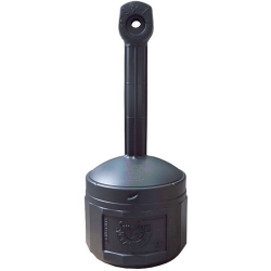 Cendrier sur pied Smoker's Cease-Fire, polyéthylène noir avec seau en acier galvanisé, capacité 4 gal US (15L). Homologué FM.