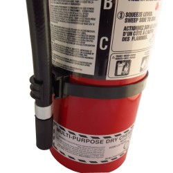 Fire extinguisher universal hose strap
