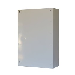 Wall-mounted metal first aid cabinet with acrylic door panel and lock with 2 keys.