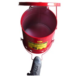 Bidon pour chiffons imbibés d'huiles ou solvants, 6 gallons, avec pédale, approuvé FM, UL, OSHA.