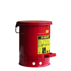 Bidon pour chiffons imbibés d'huiles ou solvants, 6 gallons, avec pédale, approuvé FM, UL, OSHA.