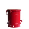 Container for oily or solvent-soaked rags, 6 gallons, with pedal, FM, UL, OSHA approuved.