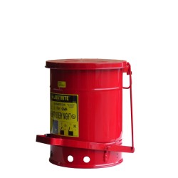 Bidon pour chiffons imbibés d'huiles ou solvants, 6 gallons, avec pédale, approuvé FM, UL, OSHA.