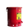 Container for oily or solvent-soaked rags, 10 gallons, with pedal, approved FM, UL, OSHA.