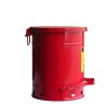 Container for oily or solvent-soaked rags, 10 gallons, with pedal, approved FM, UL, OSHA.
