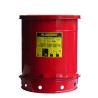 Container for oily or solvent-soaked rags, 14 gallons, with pedal, approved FM, UL, OSHA. 