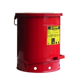 Bidon pour chiffons imbibés d'huiles ou solvants, 14 gallons, avec pédale, approuvé FM, UL, OSHA