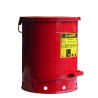 Container for oily or solvent-soaked rags, 14 gallons, with pedal, approved FM, UL, OSHA. 