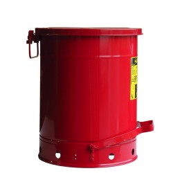 Bidon pour chiffons imbibés d'huiles ou solvants, 14 gallons, avec pédale, approuvé FM, UL, OSHA