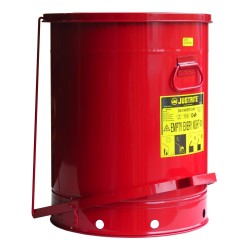 Bidon pour chiffons imbibés d'huiles ou solvants, 21 gallons, avec pédale, approuvé FM, UL, OSHA.