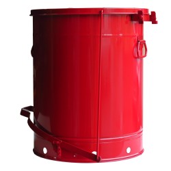 Bidon pour chiffons imbibés d'huiles ou solvants, 21 gallons, avec pédale, approuvé FM, UL, OSHA.
