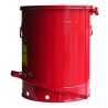 Container for oily or solvent-soaked rags, 21 gallons, with pedal, approved FM, UL, OSHA.