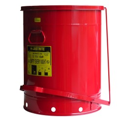 Bidon pour chiffons imbibés d'huiles ou solvants, 21 gallons, avec pédale, approuvé FM, UL, OSHA.