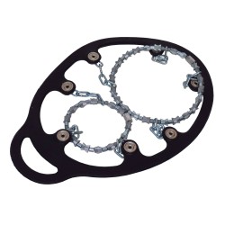 Snow and ice traction aids, for all types of flat shoes and winter boots.