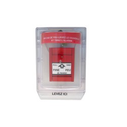 Couvert protecteur résistant à l'eau pour station manuelle d'alarme incendie avec fils encastré avec alarme local.