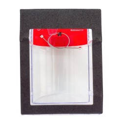 Weather Stopper® clear polycarbonate cover without horn, but with English labelling for surface mounted manual pull stations