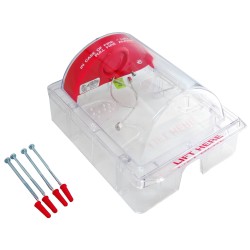 Couvercle Stopper II avec alarme locale et instructions en anglais pour station manuelle d'alarme incendie en surface