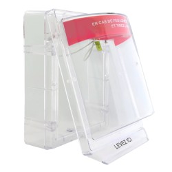 Couvercle Stopper II avec alarme locale et instructions en français pour station manuelle d'alarme incendie en surface
